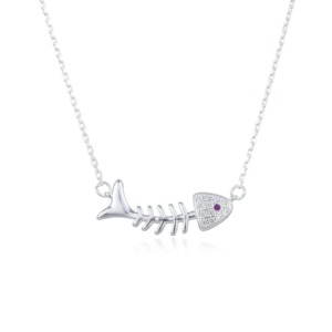 Collar Pez Ojo Rojo - Plata