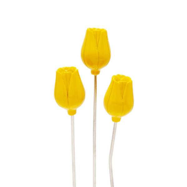 Juego de 3 Tulipanes Mini Amarillos  - Resina - Imagen 2