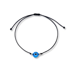 Pulsera Hilo Ojo Turco Celeste - Plata