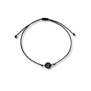 Pulsera Hilo Ojo Turco Negro - Plata