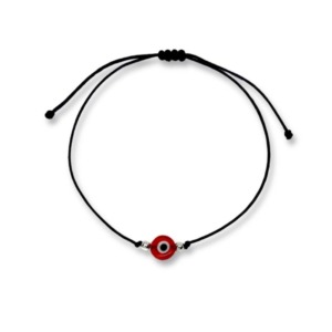 Pulsera Hilo Ojo Turco Rojo - Plata