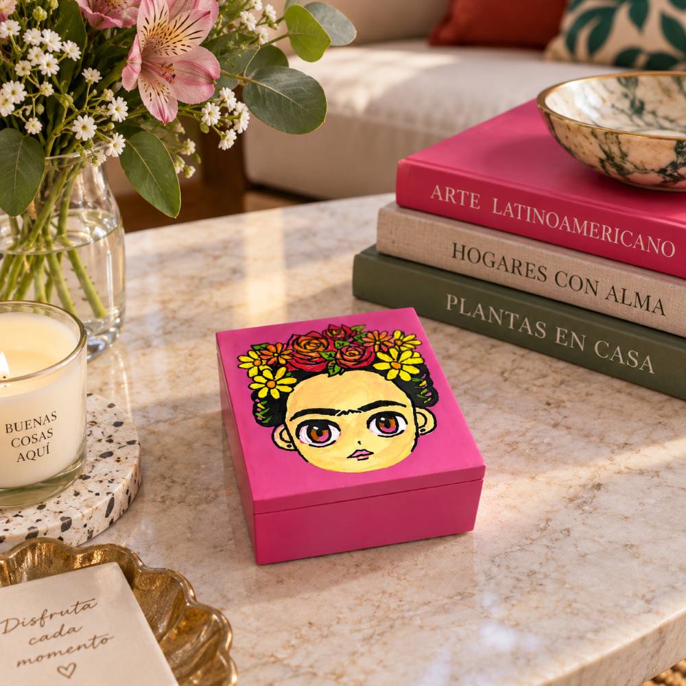 Cofre Fucsia 7x8cm Frida - Madera - Imagen 3