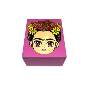 Cofre Fucsia 7x8cm Frida - Madera