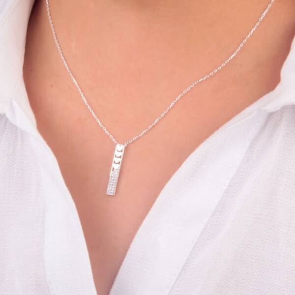 Collar Corazones Péndulo - Plata - Imagen 2