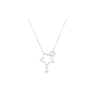 Collar Estrellas Brillos - Plata