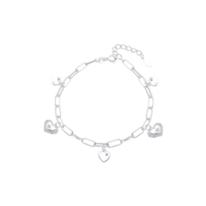 Pulsera Corazones Clip - Plata