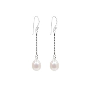 Aretes Largos Perlas - Plata