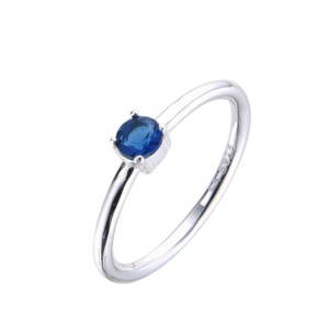 Anillo Punto Luz Azul Talla 7 - Plata