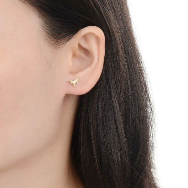 Aretes Colibrí Dorado - Imagen 2