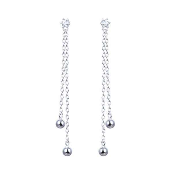 Aretes Punto Luz Largos - Plata