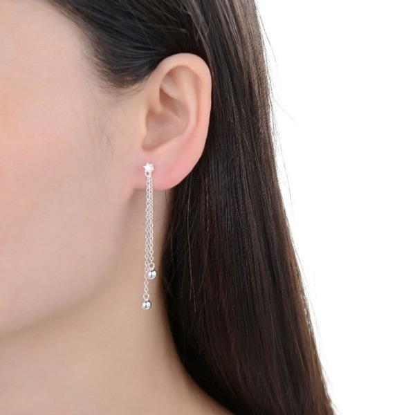 Aretes Punto Luz Largos - Plata - Imagen 2