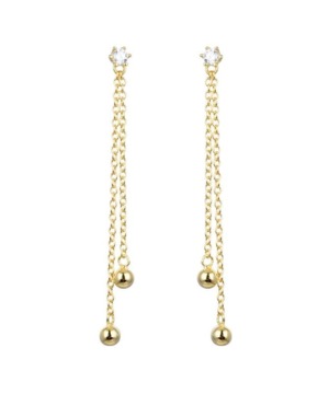 Aretes Punto Luz Largos - Dorado
