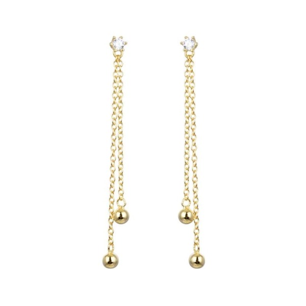 Aretes Punto Luz Largos - Dorado