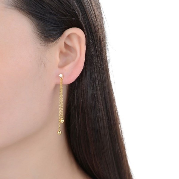 Aretes Punto Luz Largos - Dorado - Imagen 2