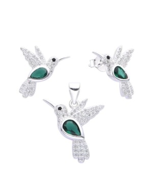 Juego de Colibrí Verde - Plata