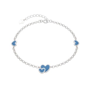 Pulsera Rolo Corazón Azul