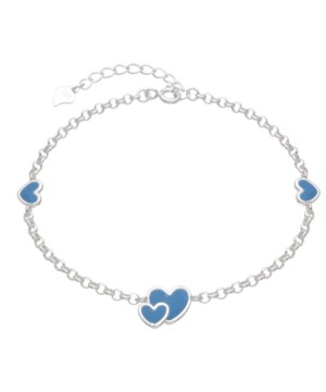 Pulsera Rolo Corazón Azul