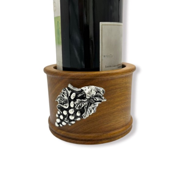 Base Botella con Aplique Uvas - Plaqué/Madera Clara - Imagen 2