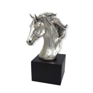 Cabeza de Caballo Mediano con Base - Plaqué/Madera