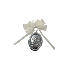 Ángel de la Guarda Oval Cinta Beige- Plaqué