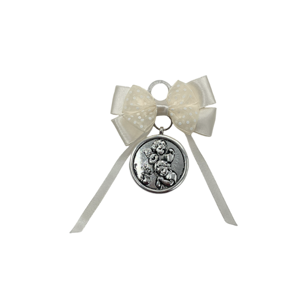 Medalla Ángel Moño Chico Beige - Plaqué