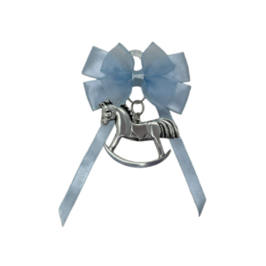 Dije Caballo Balancín Lazo Celeste - Plaqué