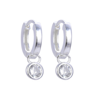 Aretes Aro Punto Luz - Plata