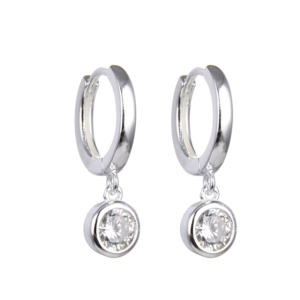 Aretes Aro Punto Luz - Plata