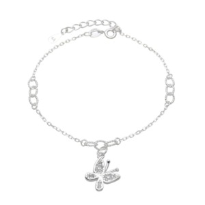 Pulsera Mariposa Cadena - Plata