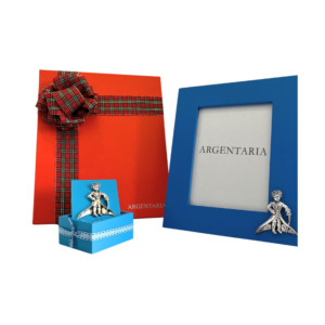 Marco 13x18 y Cofre 7x8 Azul Principito - Plaqué/Madera