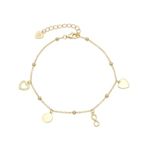 Pulsera Dijes Colgantes Dorada - Plata