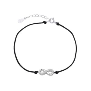 Pulsera Infinito Hilo Negro - Plata