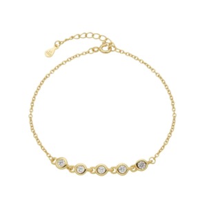 Pulsera Infinito Puntos Luz Dorada - Plata