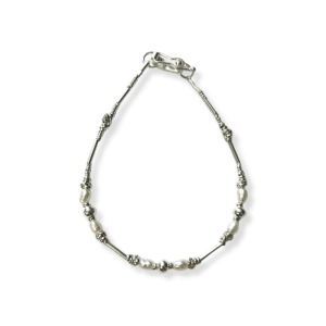 Pulsera Perlas y Chaquiras - Plata