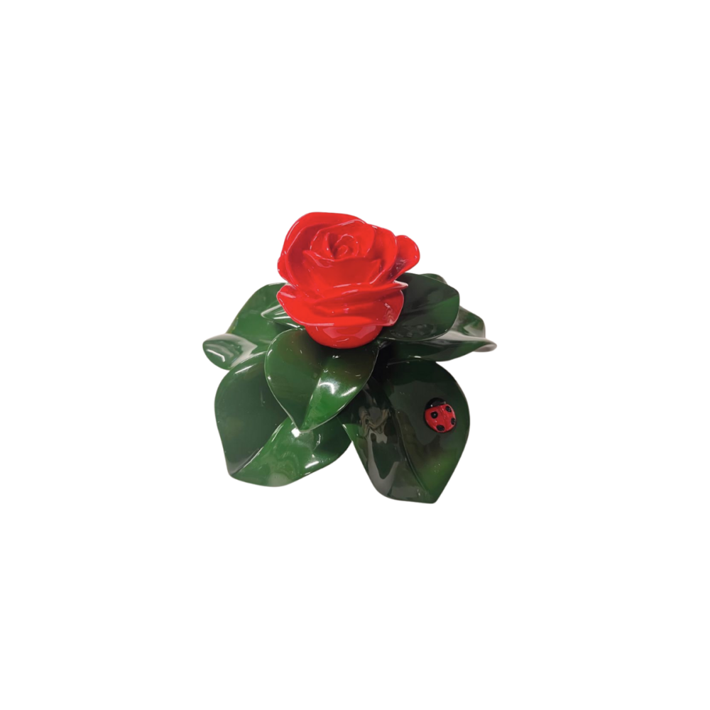 Centro de Mesa Flor Roja Grande – Resina