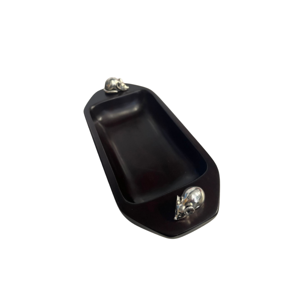 Galletera Oscuro 9*21 cm Ratón - Plaqué/Madera
