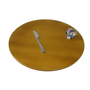 Quesera de 22 cm Clara con Aplique Ratón - Plaqué /Madera