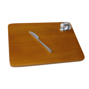 Quesera de 16 x 22 cm Clara con Aplique Cabeza Ratón - Plaqué /Madera