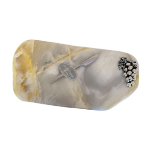 Quesera de Piedra de Huamanga 37 cm con Uva - Plaqué