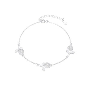 Pulsera Rosas Brillos - Plata
