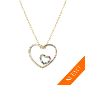 Collar Corazones Brillos - Plata