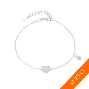 Pulsera Corazón Punto de Luz - Plata