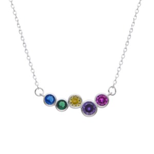 Collar Brillos Colores - Plata