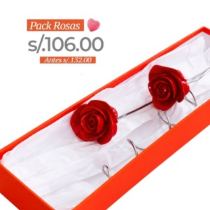Pack Rosas con Rizo - Resina
