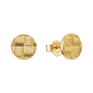 Aretes Trama Dorados - Plata