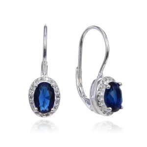 Arete Oval Azul - Plata