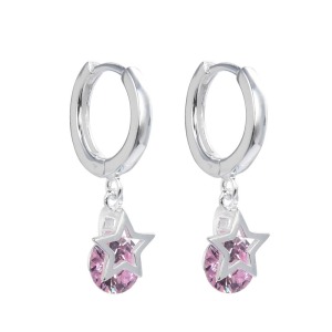 Arete Estrella Cristal - Plata