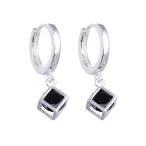Arete Cubic Negro - Plata