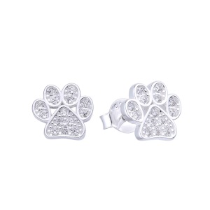 Arete Huella Perro - Plata
