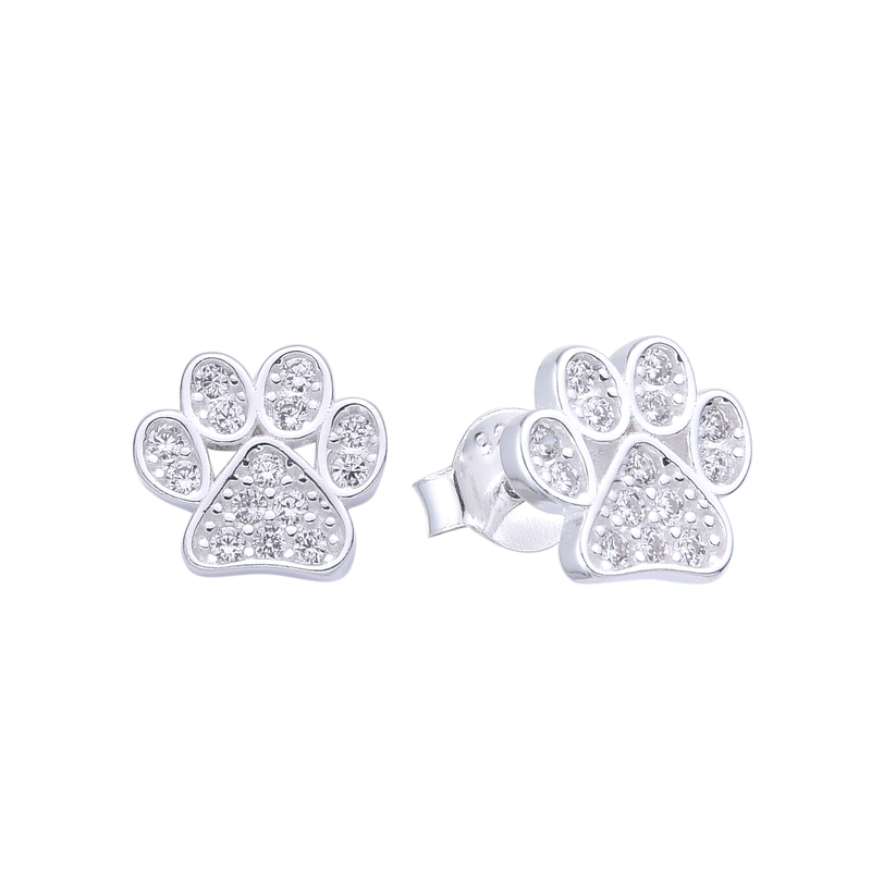 Arete Huella Perro - Plata